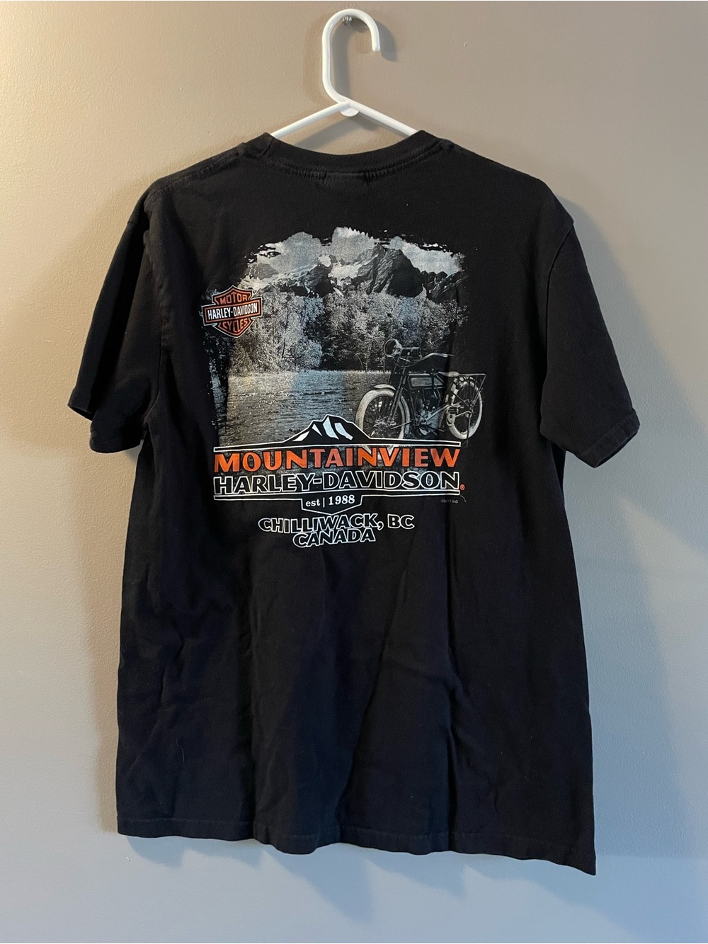 Harley-Davidson Black Mountainview Graphic Tee with Orange Accents